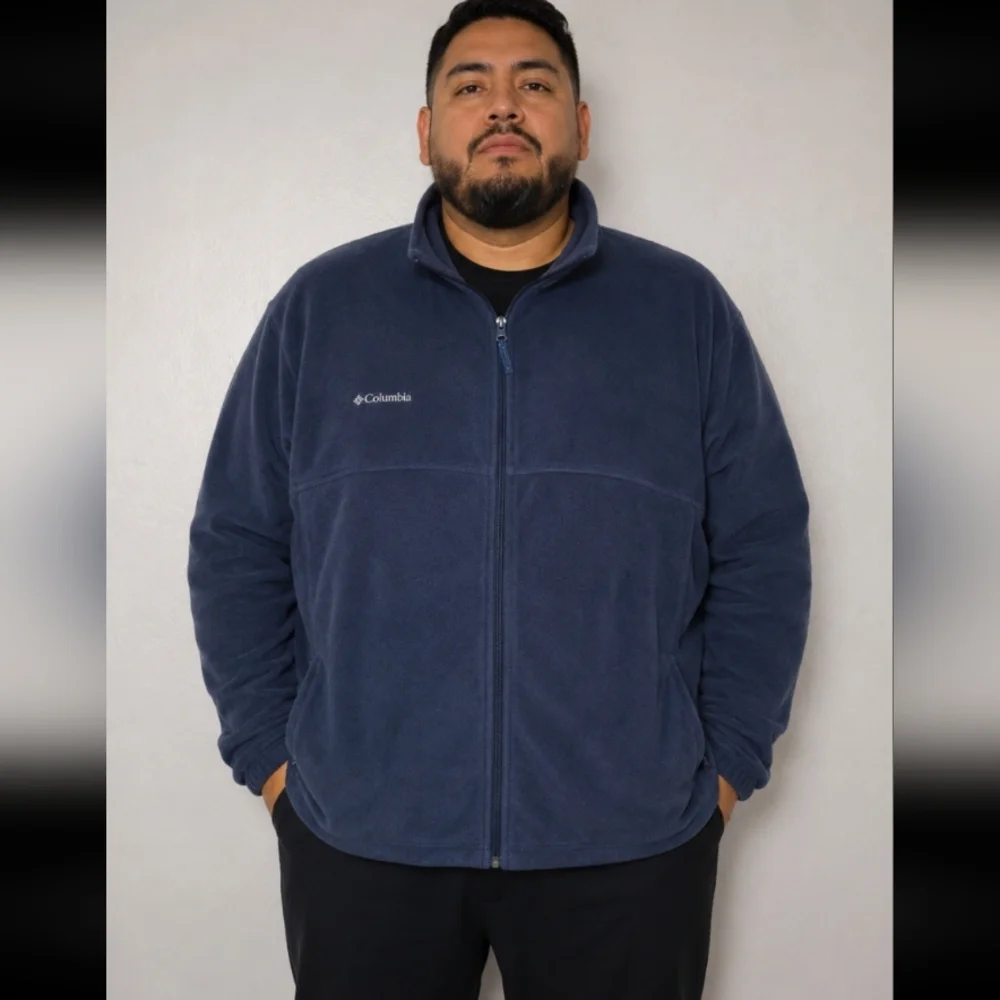 COLUMBIA Blue Full Zip Fleece Jacket with Zip Pockets 3XT